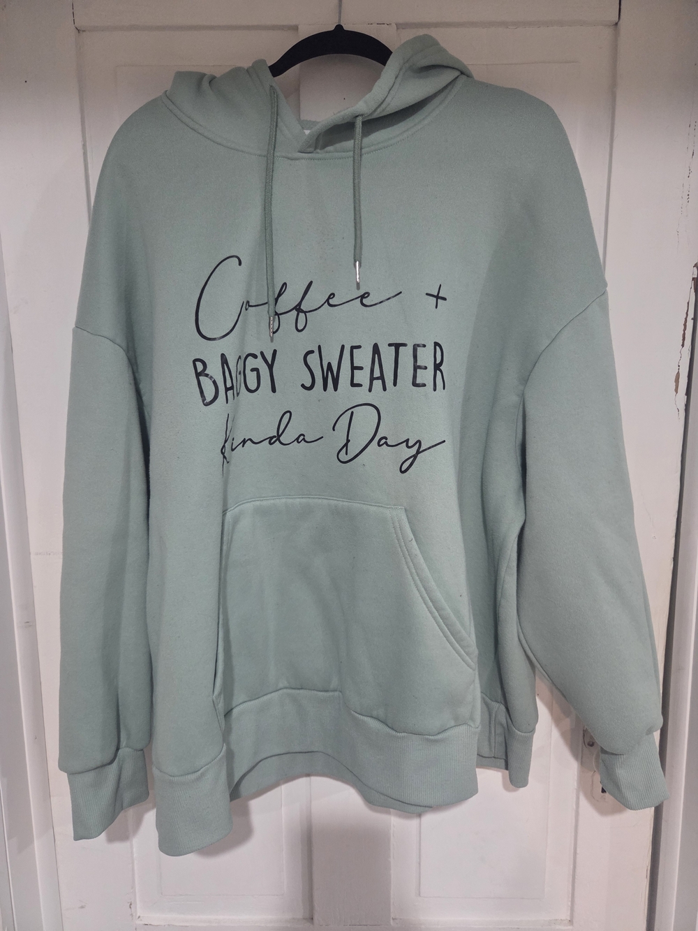 Coffee + Baggy Sweater Hoodie - Sage Green